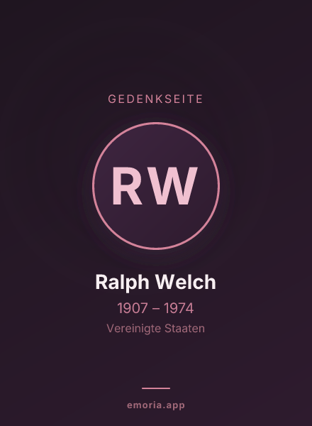 Gedenkportrait von Ralph Welch