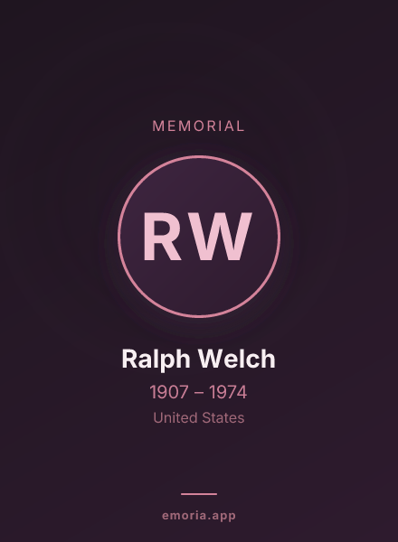 Memorial portrait of Ralph Welch