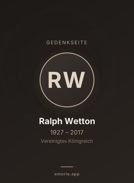 Gedenkportrait von Ralph Wetton