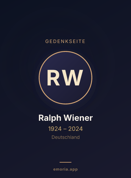 Gedenkportrait von Ralph Wiener