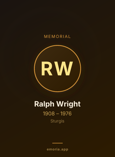 Memorial portrait of Ralph Wright