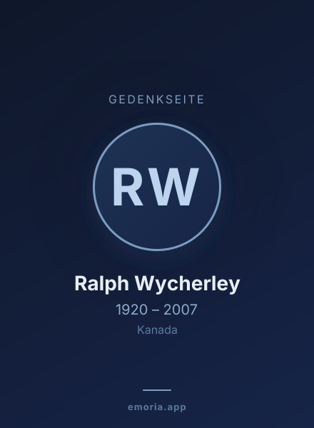 Gedenkportrait von Ralph Wycherley
