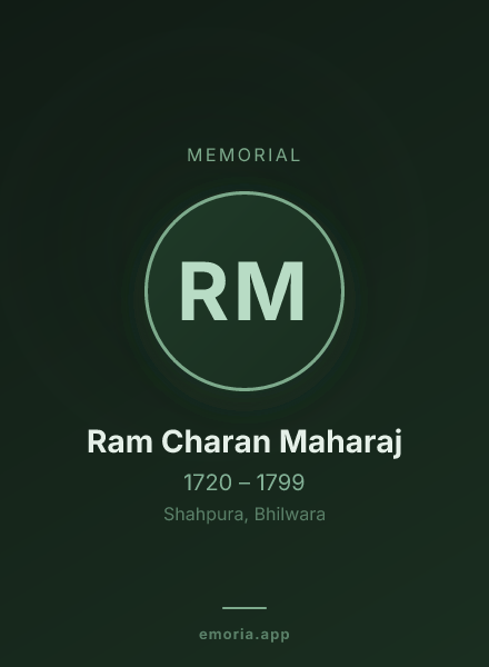 Memorial portrait of Ram Charan Maharaj