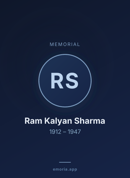 Memorial portrait of Ram Kalyan Sharma