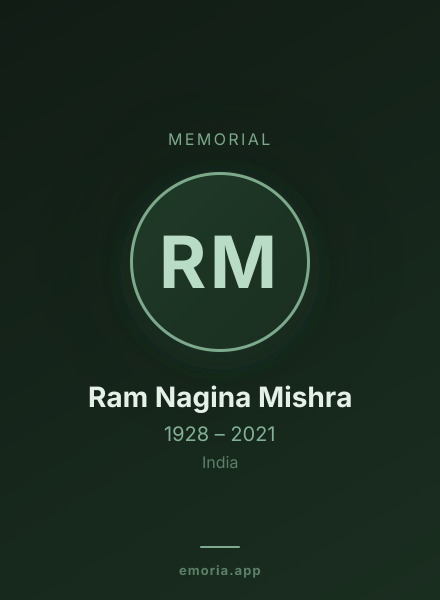 Memorial portrait of Ram Nagina Mishra