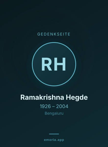 Gedenkportrait von Ramakrishna Hegde