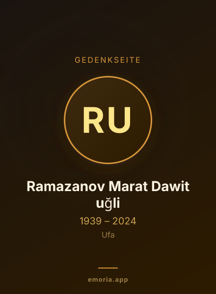 Gedenkportrait von Ramazanov Marat Dawit uğli