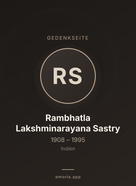 Gedenkportrait von Rambhatla Lakshminarayana Sastry