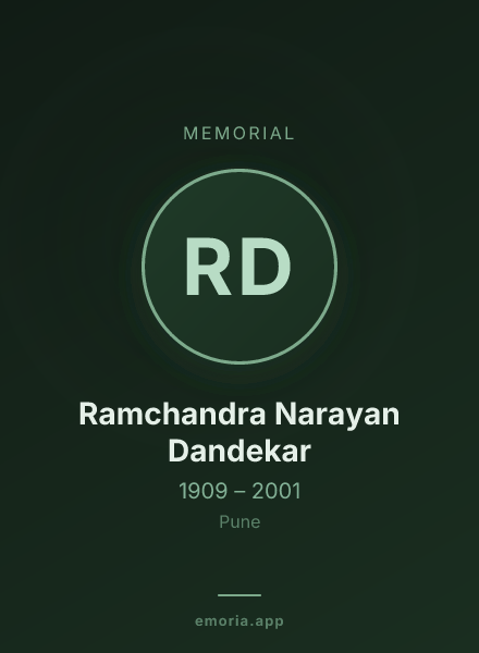 Memorial portrait of Ramchandra Narayan Dandekar