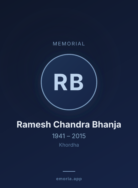 Memorial portrait of Ramesh Chandra Bhanja