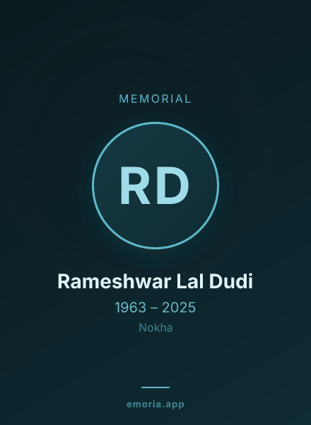 Memorial portrait of Rameshwar Lal Dudi