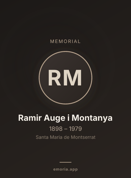 Memorial portrait of Ramir Auge i Montanya