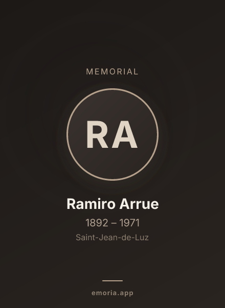 Memorial portrait of Ramiro Arrue