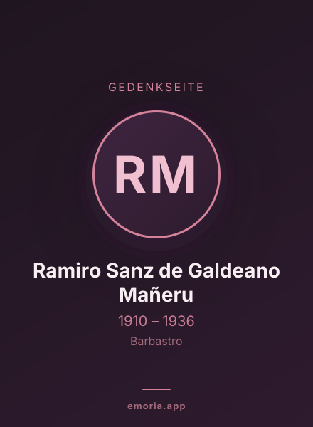 Gedenkportrait von Ramiro Sanz de Galdeano Mañeru