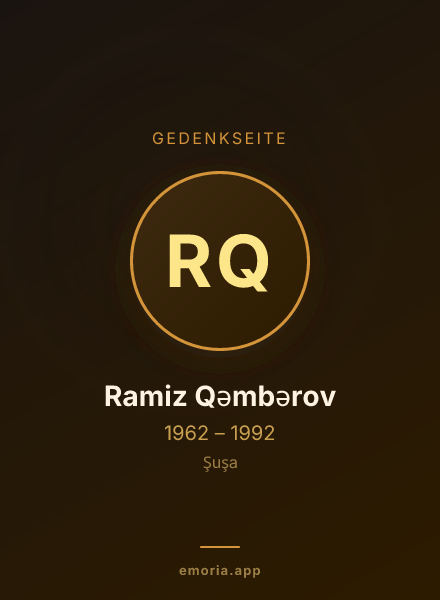 Gedenkportrait von Ramiz Qəmbərov