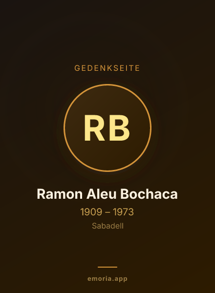 Gedenkportrait von Ramon Aleu Bochaca