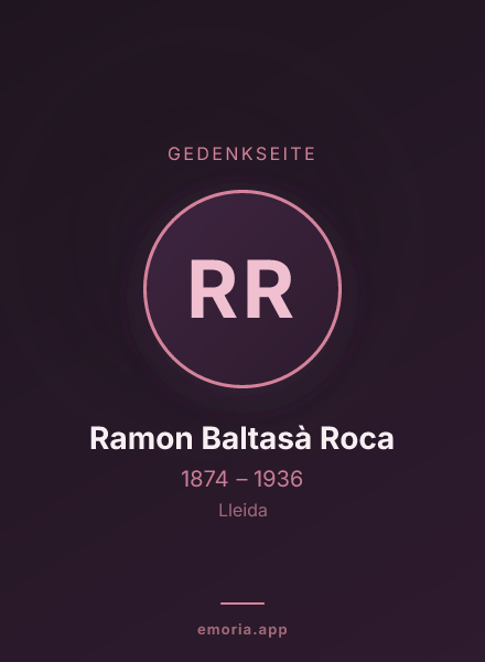 Gedenkportrait von Ramon Baltasà Roca