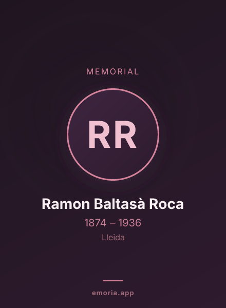 Memorial portrait of Ramon Baltasà Roca