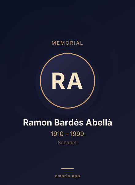 Memorial portrait of Ramon Bardés Abellà