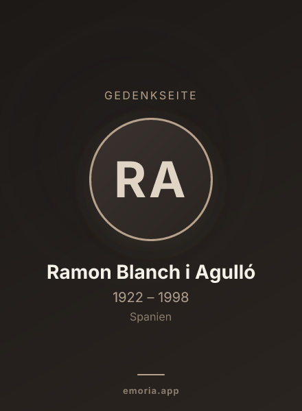 Gedenkportrait von Ramon Blanch i Agulló