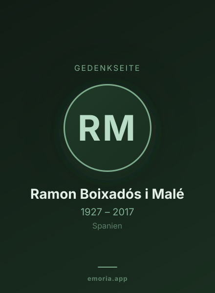 Gedenkportrait von Ramon Boixadós i Malé