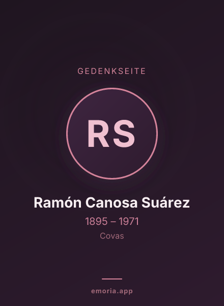 Gedenkportrait von Ramón Canosa Suárez