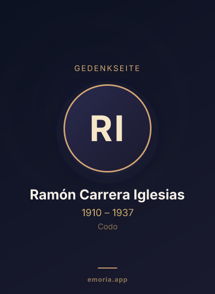 Gedenkportrait von Ramón Carrera Iglesias
