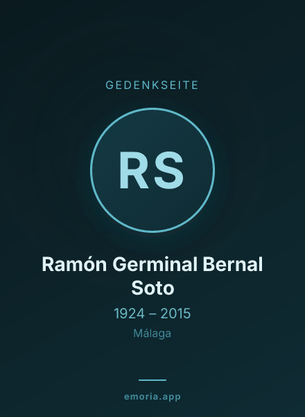 Gedenkportrait von Ramón Germinal Bernal Soto