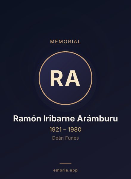 Memorial portrait of Ramón Iribarne Arámburu
