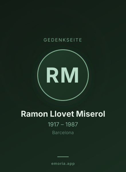 Gedenkportrait von Ramon Llovet Miserol