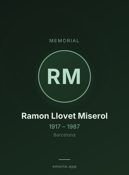 Memorial portrait of Ramon Llovet Miserol