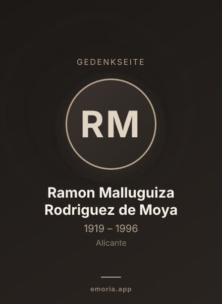 Gedenkportrait von Ramon Malluguiza Rodriguez de Moya
