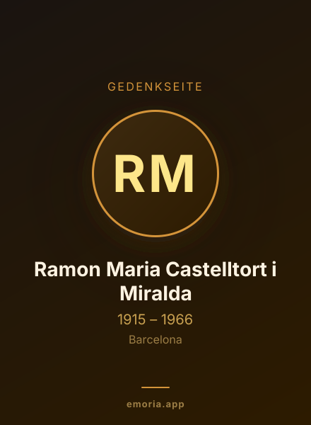 Gedenkportrait von Ramon Maria Castelltort i Miralda