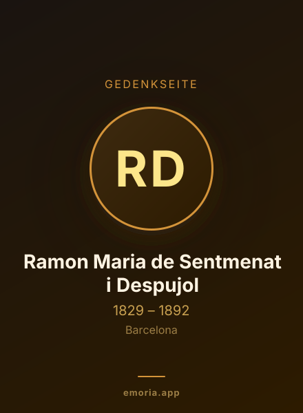 Gedenkportrait von Ramon Maria de Sentmenat i Despujol