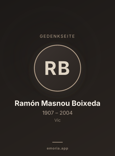 Gedenkportrait von Ramón Masnou Boixeda