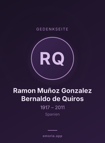Gedenkportrait von Ramon Muñoz Gonzalez Bernaldo de Quiros