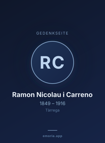 Gedenkportrait von Ramon Nicolau i Carreno