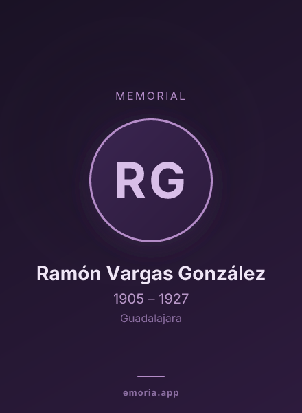 Memorial portrait of Ramón Vargas González
