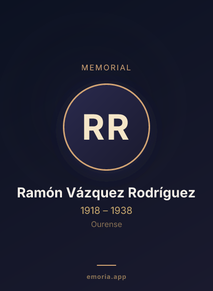 Memorial portrait of Ramón Vázquez Rodríguez