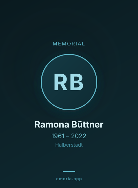 Memorial portrait of Ramona Büttner