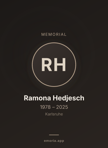 Memorial portrait of Ramona Hedjesch