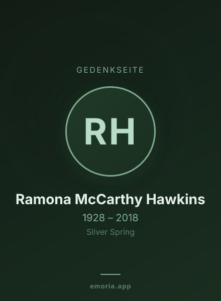 Gedenkportrait von Ramona McCarthy Hawkins
