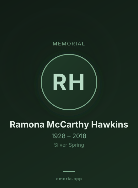 Memorial portrait of Ramona McCarthy Hawkins