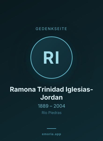 Gedenkportrait von Ramona Trinidad Iglesias-Jordan