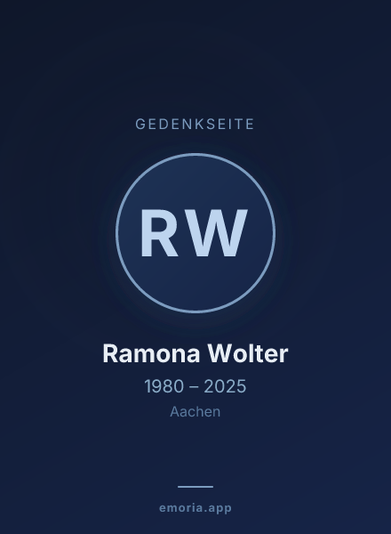 Gedenkportrait von Ramona Wolter