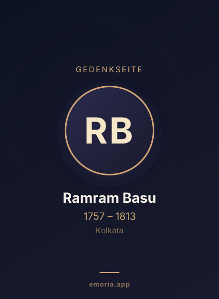 Gedenkportrait von Ramram Basu