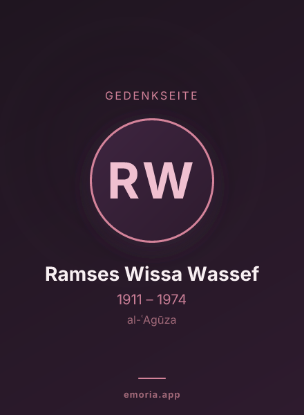 Gedenkportrait von Ramses Wissa Wassef