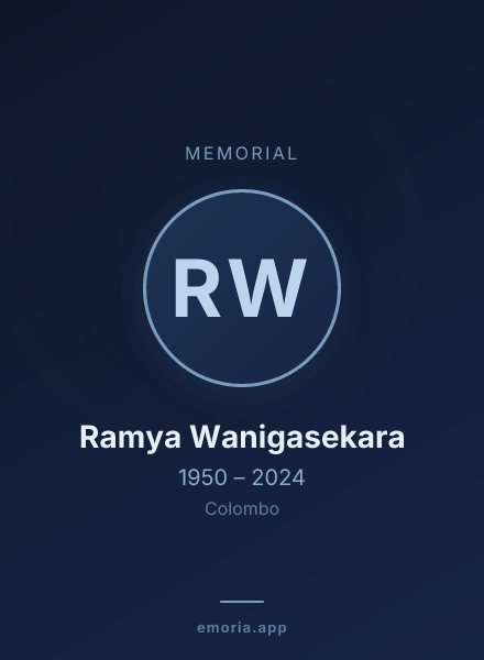 Memorial portrait of Ramya Wanigasekara