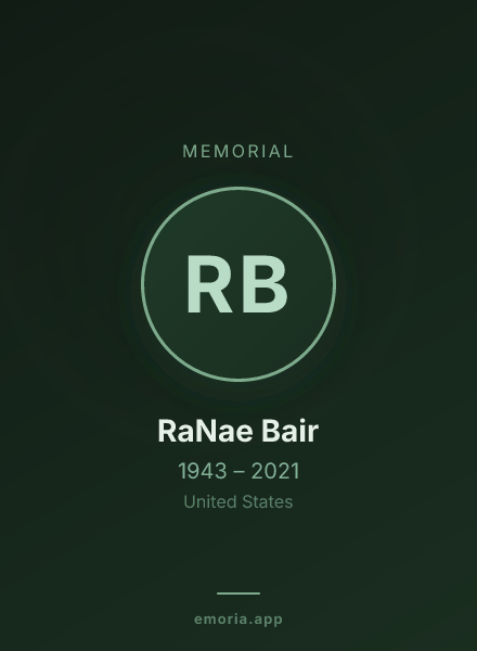 Memorial portrait of RaNae Bair