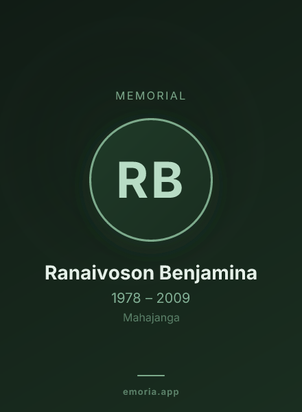 Memorial portrait of Ranaivoson Benjamina